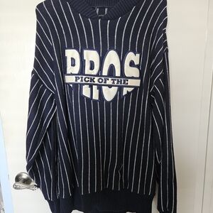 Vintage Pick Of The Pros Navy Striped Men's Sweater